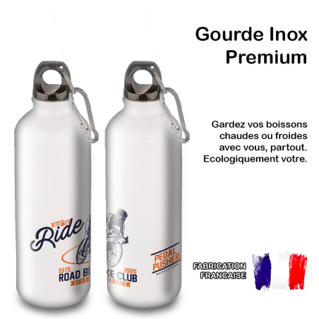 Gourde Alu et Thermos Cyclisme rétro tour 1900 Gourde Alu et Thermos Cyclisme rétro tour 1900