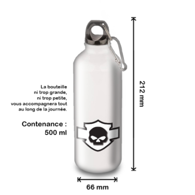 Gourde Alu et Thermos Harley Davidson Skull Blanc