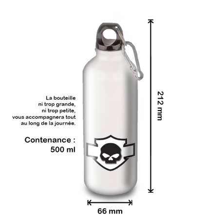 Gourde Alu et Thermos Harley Davidson Skull Blanc