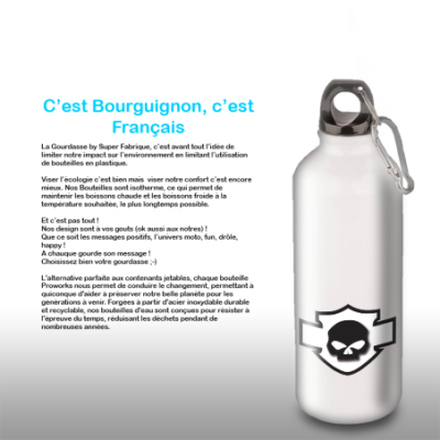 Gourde Alu et Thermos Harley Davidson Skull Blanc