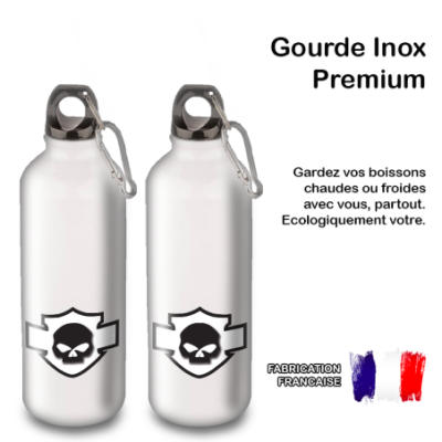 Gourde Alu et Thermos Harley Davidson Skull Blanc