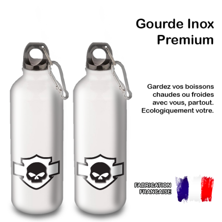 Gourde Alu et Thermos Harley Davidson Skull Blanc Gourde Alu et Thermos Harley Davidson Skull Blanc