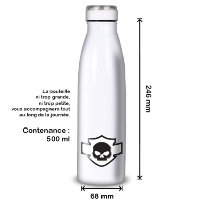 Gourde Alu et Thermos Harley Davidson Skull Blanc
