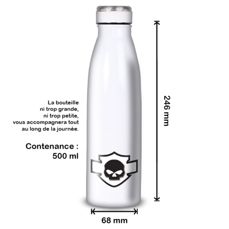 Gourde Alu et Thermos Harley Davidson Skull Blanc Gourde Alu et Thermos Harley Davidson Skull Blanc