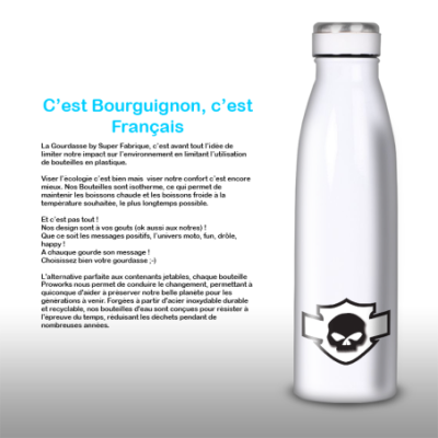 Gourde Alu et Thermos Harley Davidson Skull Blanc