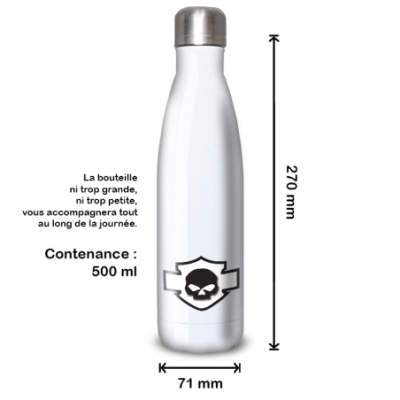 Gourde Alu et Thermos Harley Davidson Skull Blanc