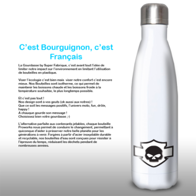Gourde Alu et Thermos Harley Davidson Skull Blanc