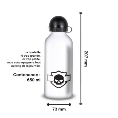 Gourde Alu et Thermos Harley Davidson Skull Blanc