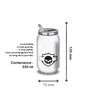Gourde Alu et Thermos Harley Davidson Skull Blanc
