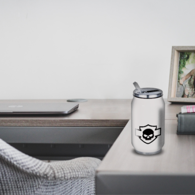 Gourde Alu et Thermos Harley Davidson Skull Blanc