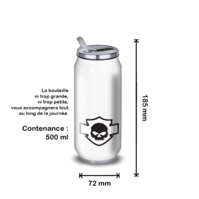 Gourde Alu et Thermos Harley Davidson Skull Blanc