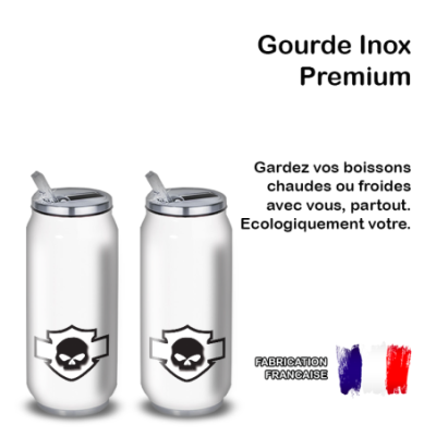 Gourde Alu et Thermos Harley Davidson Skull Blanc