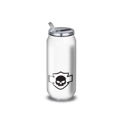 Gourde Alu et Thermos Harley Davidson Skull Blanc