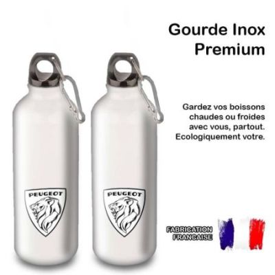 Gourde Alu et Thermos Peugeot Logo 1970's