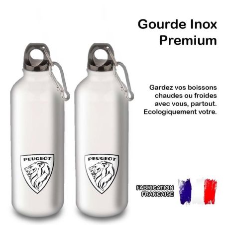 Gourde Alu et Thermos Peugeot Logo 1970's Gourde Alu et Thermos Peugeot Logo 1970's