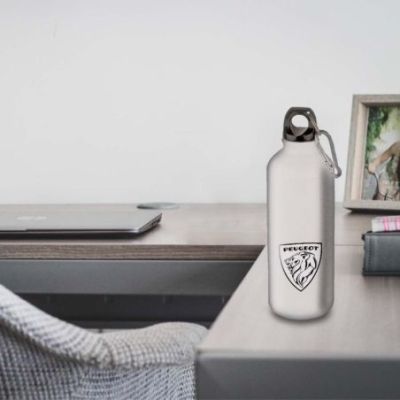Gourde Alu et Thermos Peugeot Logo 1970's