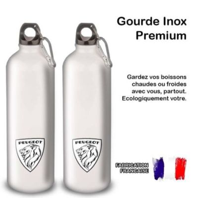 Gourde Alu et Thermos Peugeot Logo 1970's