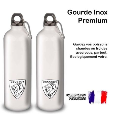 Gourde Alu et Thermos Peugeot Logo 1970's Gourde Alu et Thermos Peugeot Logo 1970's