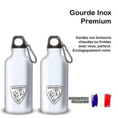 Gourde Alu et Thermos Peugeot Logo 1970's