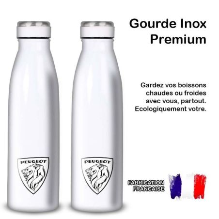 Gourde Alu et Thermos Peugeot Logo 1970's Gourde Alu et Thermos Peugeot Logo 1970's