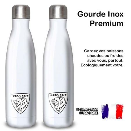 Gourde Alu et Thermos Peugeot Logo 1970's Gourde Alu et Thermos Peugeot Logo 1970's