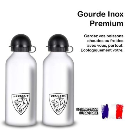 Gourde Alu et Thermos Peugeot Logo 1970's Gourde Alu et Thermos Peugeot Logo 1970's