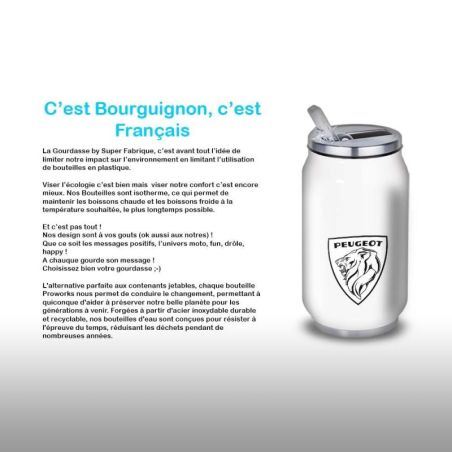 Gourde Alu et Thermos Peugeot Logo 1970's Gourde Alu et Thermos Peugeot Logo 1970's