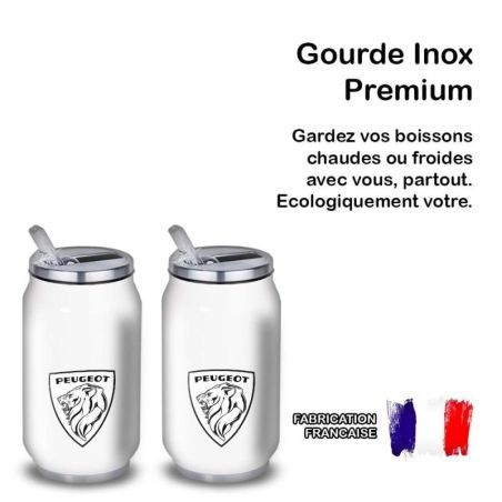 Gourde Alu et Thermos Peugeot Logo 1970's Gourde Alu et Thermos Peugeot Logo 1970's