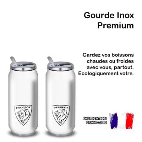 Gourde Alu et Thermos Peugeot Logo 1970's Gourde Alu et Thermos Peugeot Logo 1970's