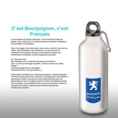 Gourde Alu et Thermos Peugeot Logo Motocycle