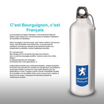Gourde Alu et Thermos Peugeot Logo Motocycle