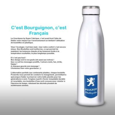 Gourde Alu et Thermos Peugeot Logo Motocycle