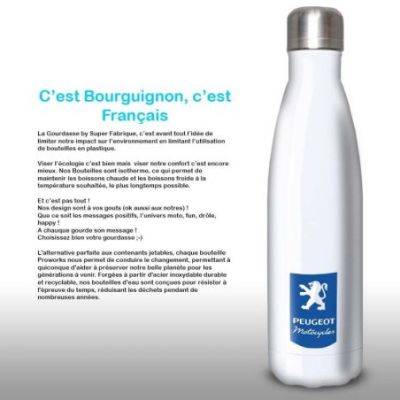 Gourde Alu et Thermos Peugeot Logo Motocycle