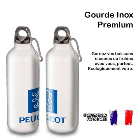 Gourde Alu et Thermos Peugeot Logo 1980 Gourde Alu et Thermos Peugeot Logo 1980