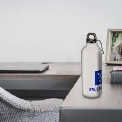 Gourde Alu et Thermos Peugeot Logo 1980