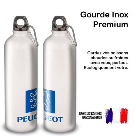 Gourde Alu et Thermos Peugeot Logo 1980 Gourde Alu et Thermos Peugeot Logo 1980