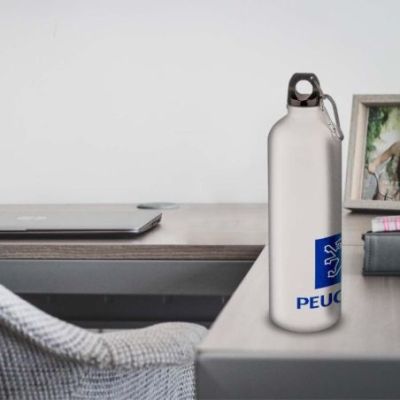 Gourde Alu et Thermos Peugeot Logo 1980