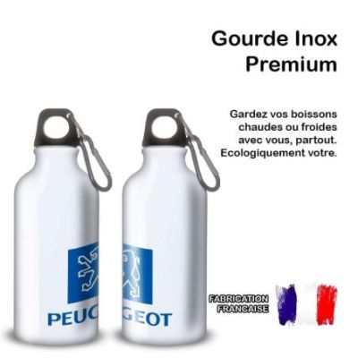 Gourde Alu et Thermos Peugeot Logo 1980