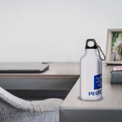 Gourde Alu et Thermos Peugeot Logo 1980