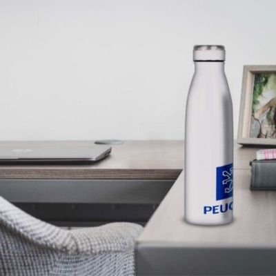 Gourde Alu et Thermos Peugeot Logo 1980