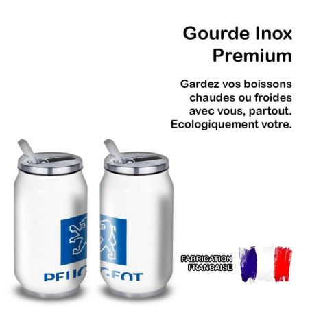 Gourde Alu et Thermos Peugeot Logo 1980 Gourde Alu et Thermos Peugeot Logo 1980