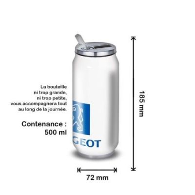 Gourde Alu et Thermos Peugeot Logo 1980