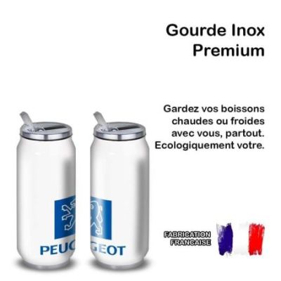Gourde Alu et Thermos Peugeot Logo 1980