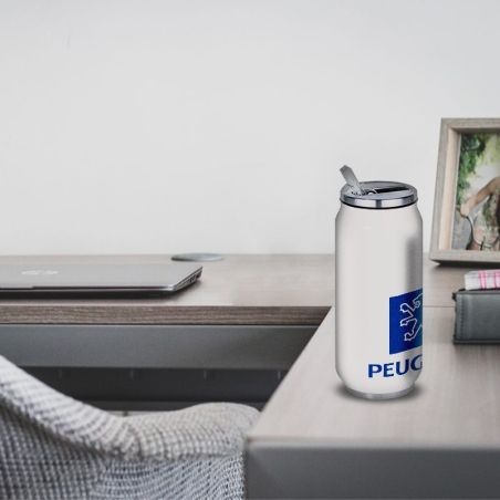 Gourde Alu et Thermos Peugeot Logo 1980 Gourde Alu et Thermos Peugeot Logo 1980