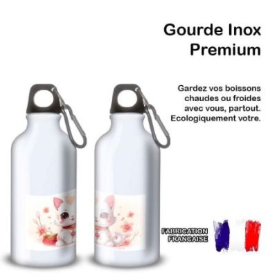 Gourde Alu et Thermos Chat Maneki-neko