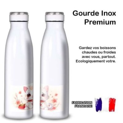 Gourde Alu et Thermos Chat Maneki-neko
