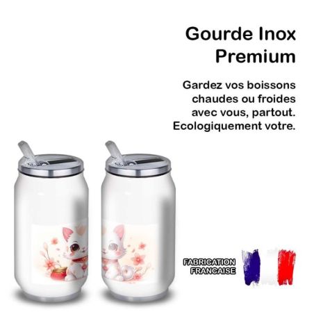 Gourde Alu et Thermos Chat Maneki-neko Gourde Alu et Thermos Chat Maneki-neko