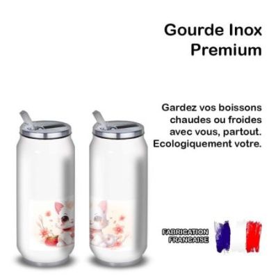 Gourde Alu et Thermos Chat Maneki-neko