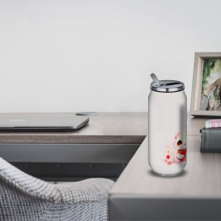 Gourde Alu et Thermos Chat Kawaii Gourde Alu et Thermos Chat Kawaii