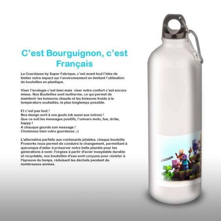 Gourde Alu et Thermos Minecraft design Gourde Alu et Thermos Minecraft design